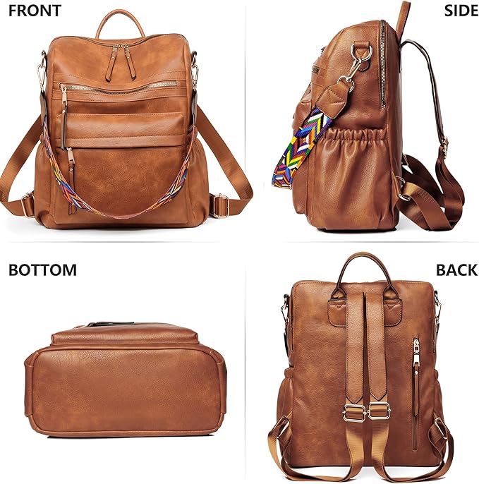 Dora & Liz Womens Backpack Purse Leather Fashion Travel Backpack Purse for Women Designer Ladies Shoulder Bags