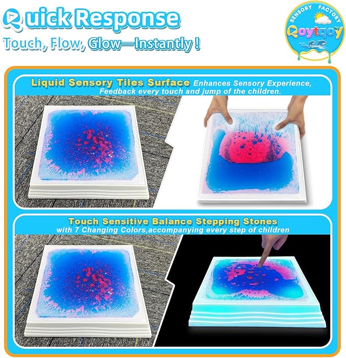 Light Up Stepping Stones for Kids Ages 3+ - Non-Slip Sensory Balance Stones for Toddler Balance, Sensory Play & Motor Skills