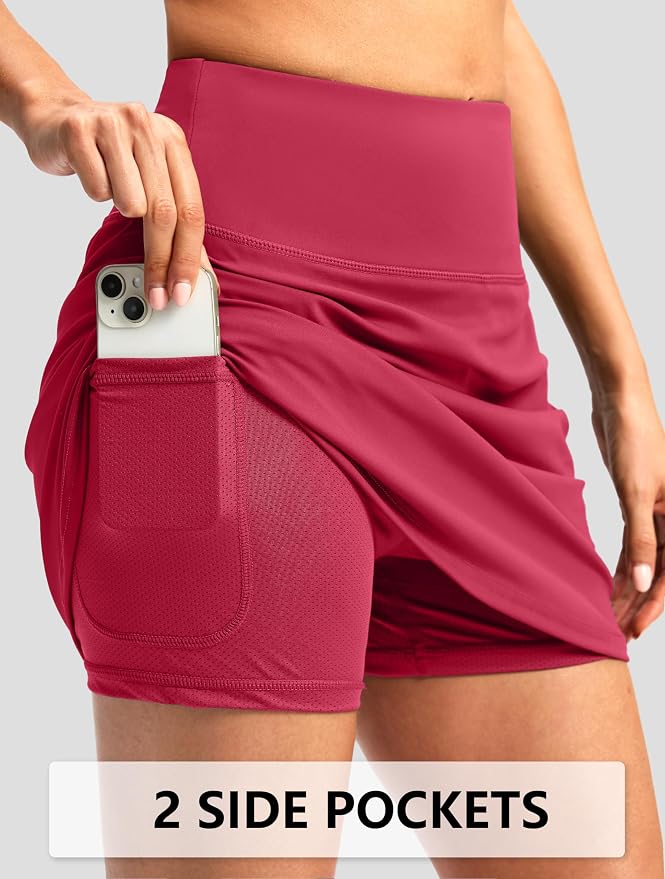 G Gradual 16"/18" Skorts for Women Golf Skirt with 2 Pockets Summer Casual | Built-In Shorts, High Waist, Soft 4-Way Stretch, Breathable Mesh Liner, Tennis Pickleball Athletic Wear, Easy To Match