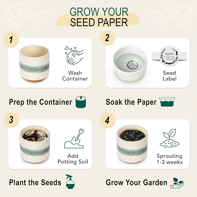Hyggelight - The Growing Candle, Juniper & Citronella Scent, 8.5oz Ceramic Pot, Aromatherapy Candles, Gift for Outdoors, 100% Soy, Edith