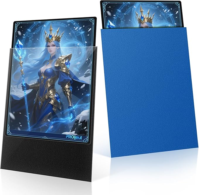 200 Pack Card Sleeves, Matte Dual Trading Card Sleeves with Opaque Back & Smooth Shuffle, Tear Resistant Card Protectors for MTG, TCG and Game Cards (Wisdom Blue)