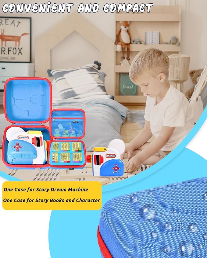 RAIACE Hard Travel Case Compatible with Little Tikes for Story Dream Machine Books Starter Set, Travel Storage Hard Bag.(Case Only!) - Blue