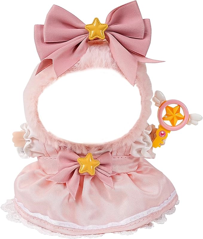 17cm Doll Clothes,6.7 Inches(15-17cm ) Cute Clothes Suitable for Dolls Accessories, 4-Piece Clothes for Dolls Outfit (NO Doll) (Pink Princess)