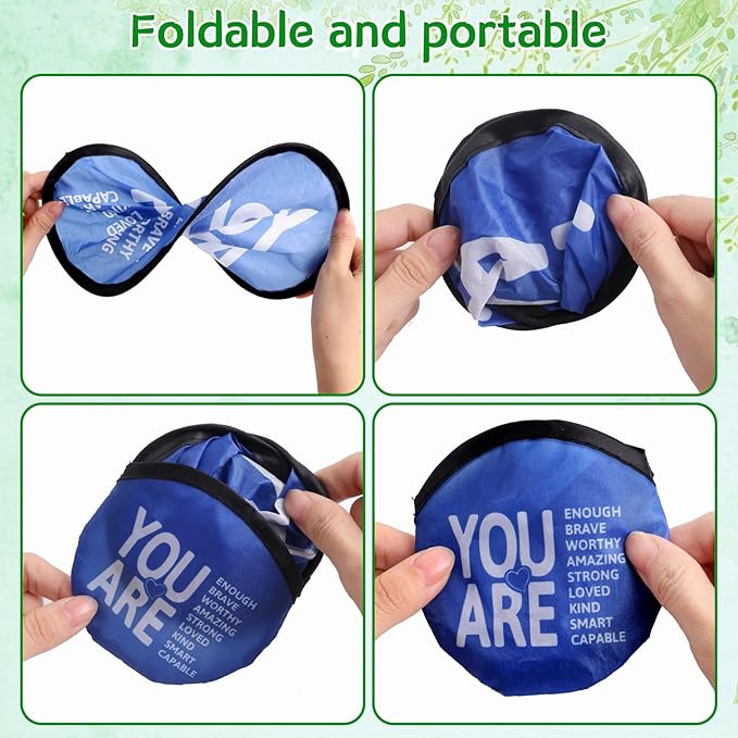 Fancy Land End of Year Gifts Foldable Flying Disc Fans with Bags Inspirational Hand Fan Motivational Flying Disc for Students Graduation Outdoor Summer Game Activities Party Supplies 16Pcs