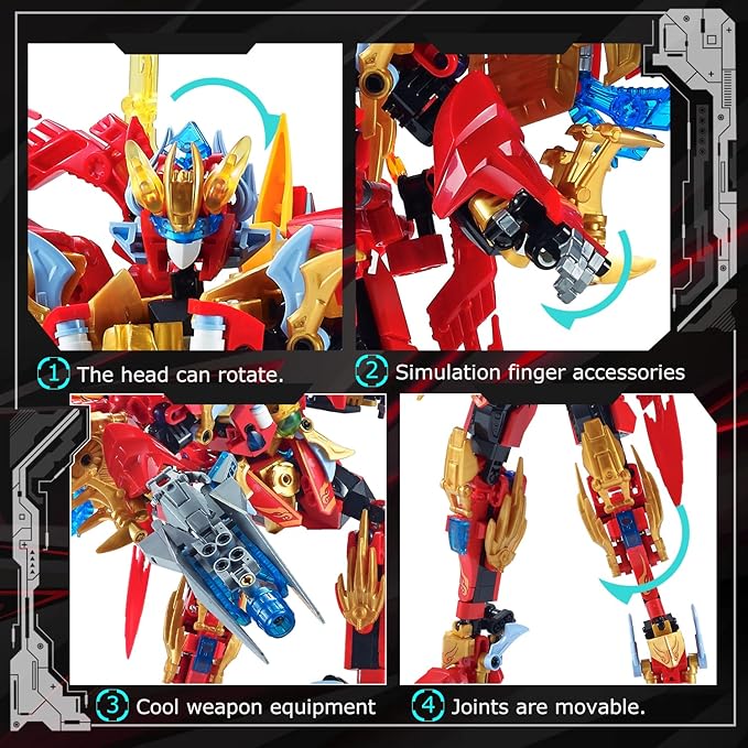 Fire Phoenix Mech Sets 2in1 Building Blocks，Transforming Robot Building Kits with Vermilion Bird Model，Christmas Birthday Gift for Adults Kids Boys Ages 8-14（531 Pieces） (Vermilion Bird)