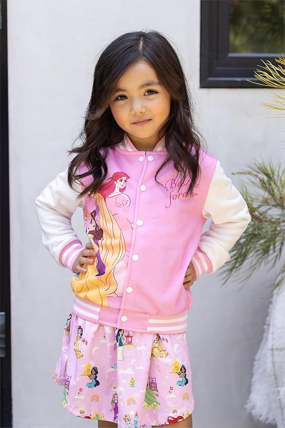 Disney Minnie Mickey Stitch Princess Frozen Marvel Jacket Lightweight Coat Button up Color Block Sweatshirt Sizes 2-14 Years