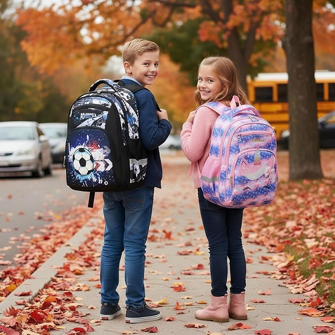 Cusangel Backpack for Girls Boys School Bookbags Kindergarten Elementary Lightweight Waterproof Multifunctional Large Capacity for Backpack (16 inch Fun Prints)