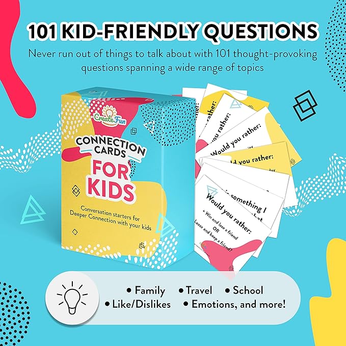 CreateFun Summer Fun Activities for Kids – 101 Playful Conversation Cards for Ages 3+ to Build Confidence, Spark Connection & Strengthen Family Bonds