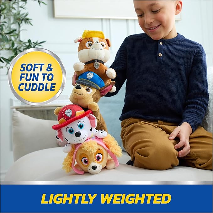 Paw Patrol GUND Chase Plush, Official Lounging Chase Plush Toy, Weighted Stuffed Animal, Sensory Toy for Ages 1 and Up, 8”