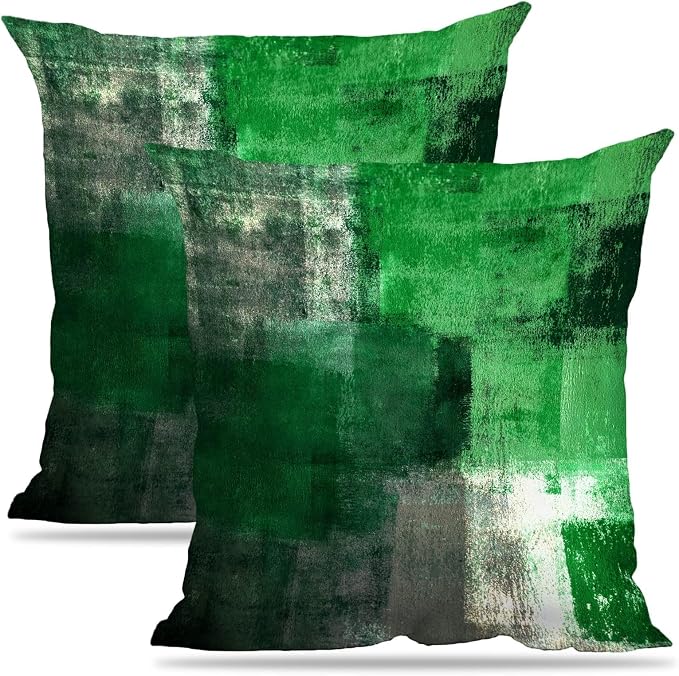 Throw Pillow Covers for Couch, 20x20 Inch, 2 Pack, Green | Decorative Throw Pillow Covers Cushion Covers for Couch Bedroom Sofa Living Room