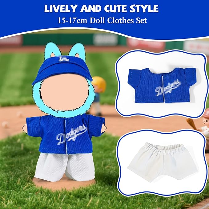 3 Piece 17cm Cool Doll Clothes and Accessories Set Stylish Hat Top Pants Outfit Edgy Doll Fashion Sets