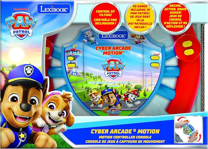 Lexibook, Paw Patrol Cyber Arcade Motion® Console with Gesture Control, Color LCD Screen 2.8'' and 50 Games Including 10 from Paw Patrol Universe, JL3180PA