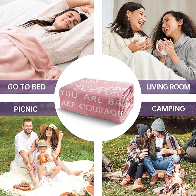 Get Well Soon Gifts for Women- Inspirational Gifts Blanket | Feel Better After Surgery Gifts for Sick Women, Thinking of You Gift for Her Friend Sister Coworker, 60'' x 50''