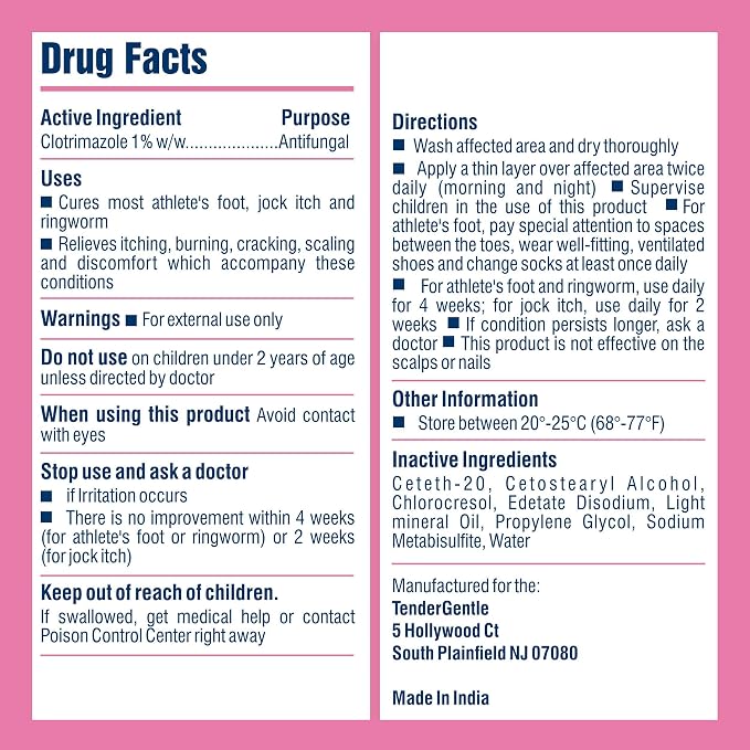 Clotrimazole Antifungal Cream for Skin - 2 Pack with 4 oz. of Clotrimazole Cream for Jock Itch, Athletes Foot Treatment, and More
