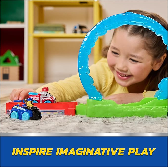 PAW Patrol Pup Squad Rescue Loop, Track Playset with Chase & Marshall Pup Squad Toy Cars & Vehicle Launcher, Kids Toys for Boys & Girls Ages 3 and Up