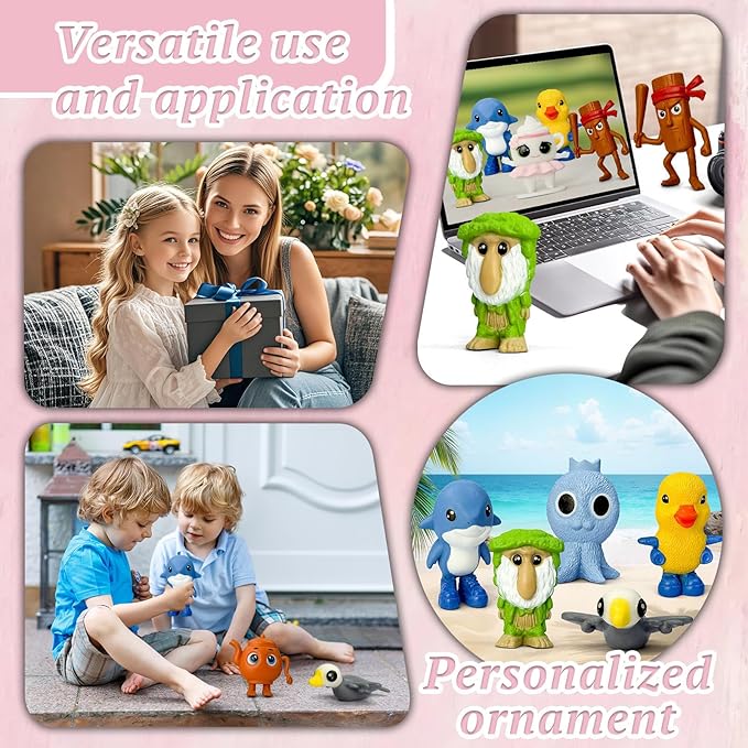 8Pcs Italian Brainrot Action Figures,Tralalero Travala Toy Set Tralalero Travala,Tung Tung Tung Sahur, Brr Brr Patapim - Brainrot fidget Toys,Decorations Gifts for Office Room Figurine Decor (8PCS-B)