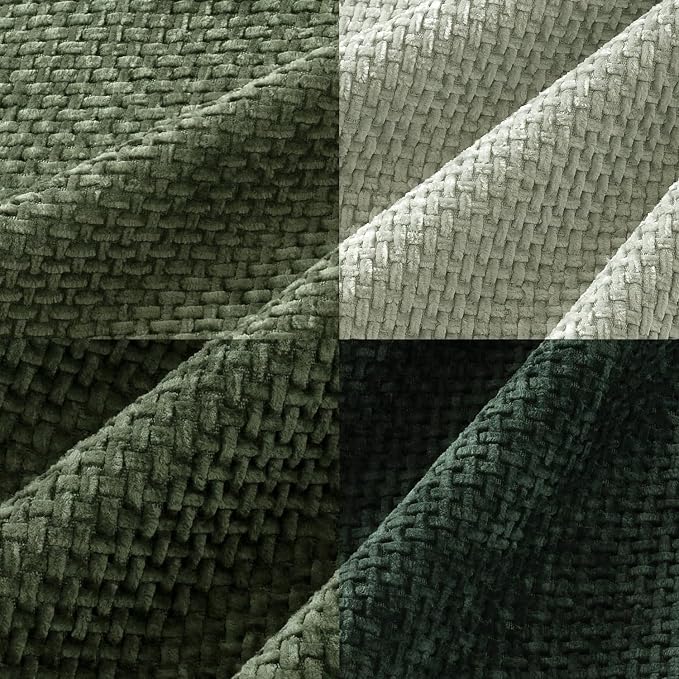 MIULEE Soft Decorative Chenille Pillow Covers Forest Green 16x16 Pack of 4 | Nordic Home Decor, Woodland Forest Bath Set, Couch Throw Pillows, Farmhouse Boho Cushion Covers for Sofa Bed Living Room
