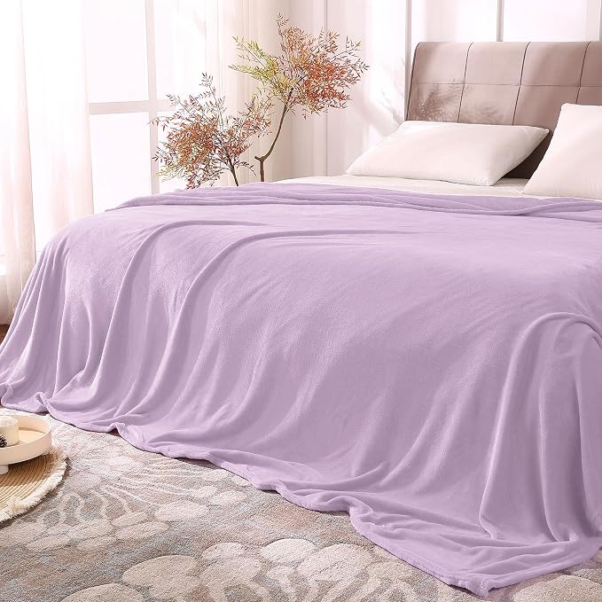 BEDELITE Fleece Blanket Soft Plush King Size Bed Blanket Lilac 108"x90" | Ultra Soft Fleece, Plush Microfiber, Lightweight Warmth, All Season Comfort, Fade Resistant, Machine Washable