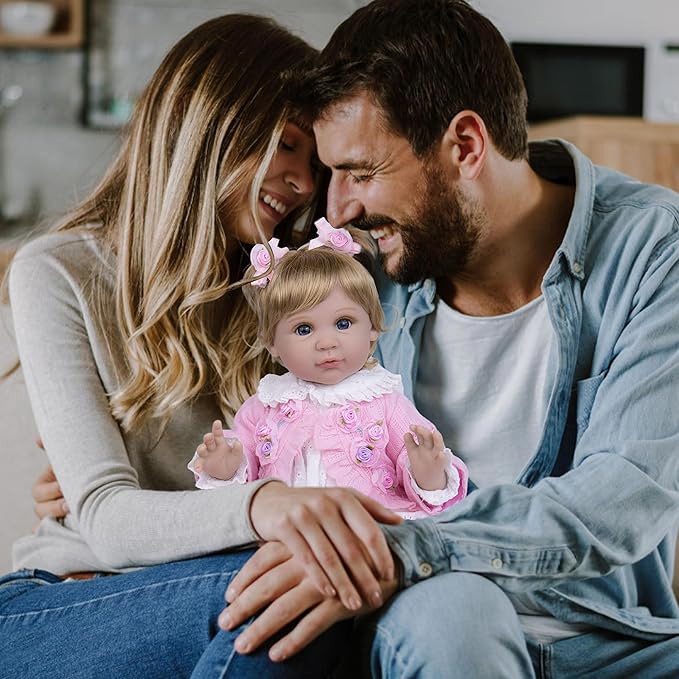 Milidool Lifelike Reborn Baby Dolls Girl - Realistic Newborn Silicone Baby Dolls Girl Real Packaged with Bunny Toy Feeding Toy Accessories Gift Set for Kids Age 3+