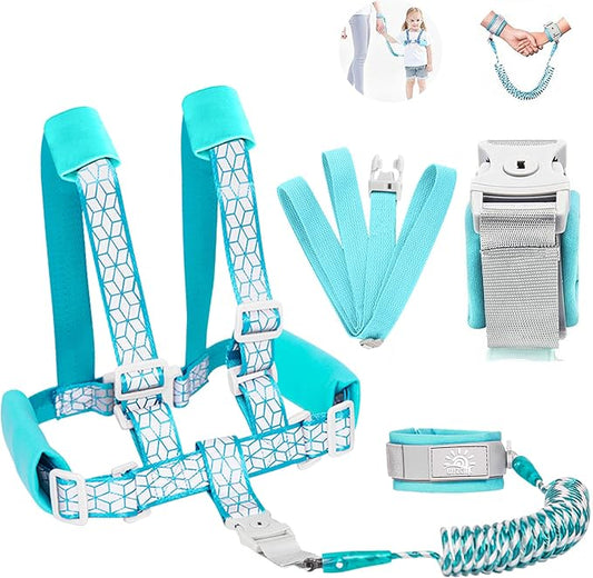 Toddler Leash for Walking, Toddler Safety Harnesses Leashes, Safety Harness with Lock for Kids, Anti Lost Wrist Link for Toddlers ，Upgrade with Reflective Tape Liner（6.5ft）for Kids