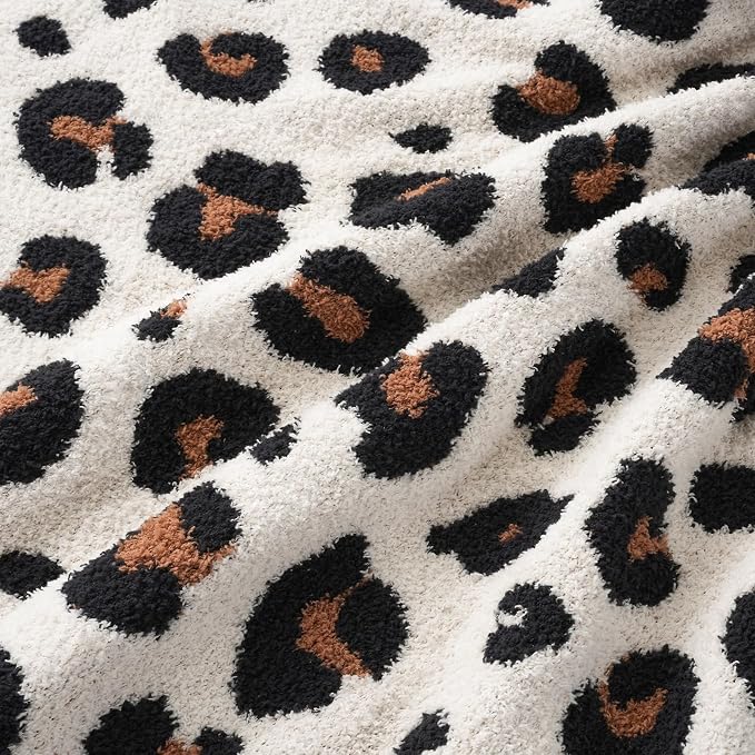 Snuggle Sac Leopard Throw Blanket for Couch Bed Sofa 50x60 inches, Orange Brown Leopard Blanket Ultra Soft Cozy Blankets for Women Mothers Birthday Gifts