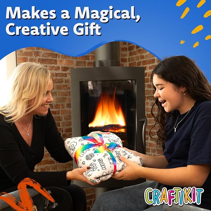 Craftikit Cozy Coloring Blanket for Kids & Adults -15 Markers | 40" x 60", Fabric Markers Included, Permanent Vibrant Sherpa Fleece Design, Ages 3+, Machine Washable, Gift Wrapped