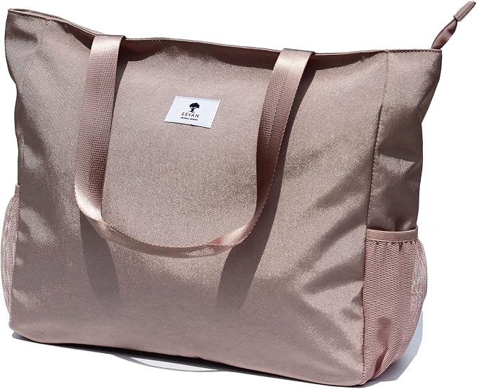 ESVAN LARGE BEACH BAG Water Resistant Lightweight 20 inch Women Oversize Tote Bag for Gym Beach Travel Pool Yoga Nurse
