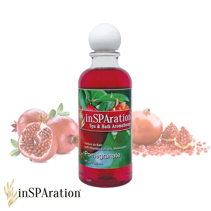 inSPAration Spa and Bath Aromatherapy 374X Spa Liquid, 9-Ounce, Pomegranate