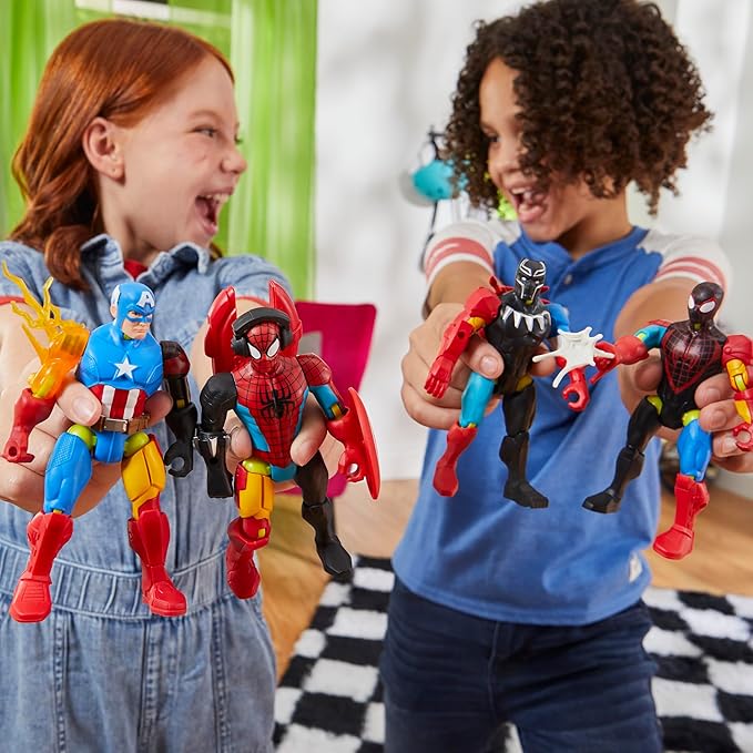 Spider-Man MixMashers Marvel Venom Custom Spider-Man Mix-and-Match Deluxe Action Figure & Accessories, 5-Inch-Scale (12 cm) Super Hero Toys for Kids Ages 4+
