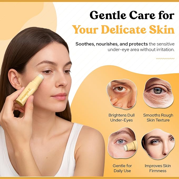 Bella Bliss Vitamin C Eye Balm Stick – Lightweight Under Eye Cream for Puffiness, Dark Circles & Wrinkles – Made in Korea – 0.35 oz / 10 g – Pack of 1