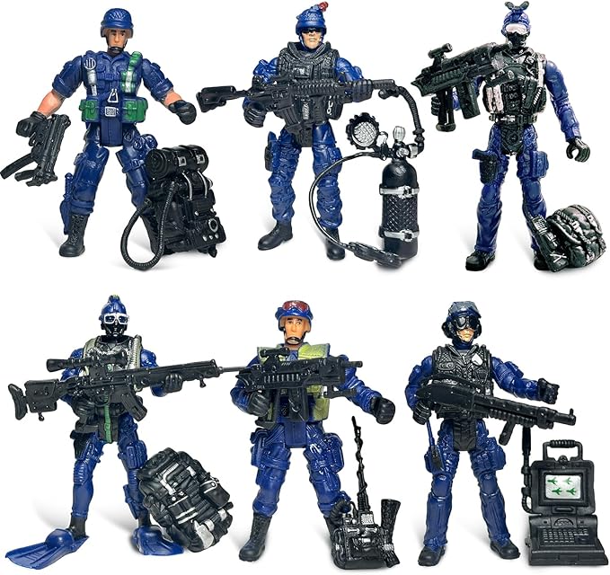 Army Men,Army Men Action Figure with Weapons Military Soldier Playset SWAT Team Toy Birthday Gift Boy Age 4-7