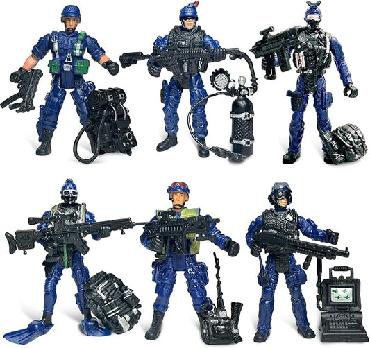 Army Men,Army Men Action Figure with Weapons Military Soldier Playset SWAT Team Toy Birthday Gift Boy Age 4-7