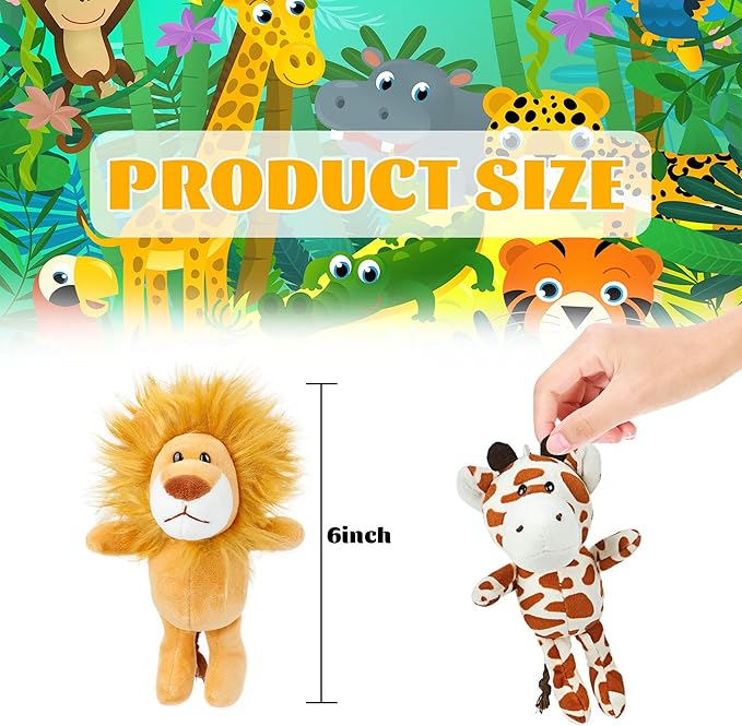 Small Stuffed Animals Bulk, 24 Pieces Cute Plushies, 6 Inch Mini Forest Animal Plush Toys, Treasure Box Toys for Classroom, Party Favors for Kids, Baby Shower Decorations