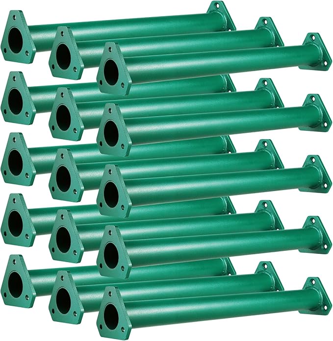 15 Set Metal Monkey Bars Ladder Rungs Set for Backyards Playground and Children Indoor and Outdoor Climbing Kit (16 Inch, Green)
