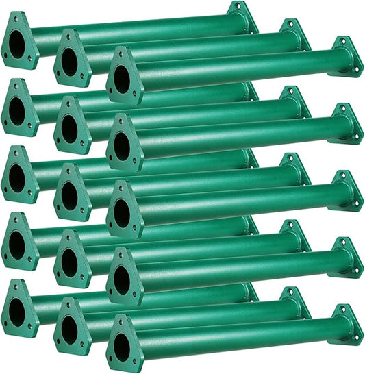 15 Set Metal Monkey Bars Ladder Rungs Set for Backyards Playground and Children Indoor and Outdoor Climbing Kit (16 Inch, Green)