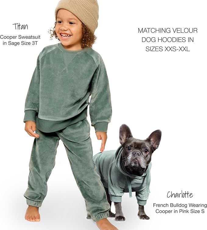 Cooper II People Packs - The Plush Organic Cotton Velour Sweatsuit, 2-Piece Top Pants Set, Baby and Toddler