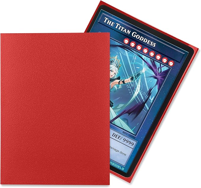TitanShield (150 Sleeve/Red) Small Japanese Sized Trading Card Sleeves Deck Protector for Yu-Gi-Oh, Cardfight!! Vanguard & More