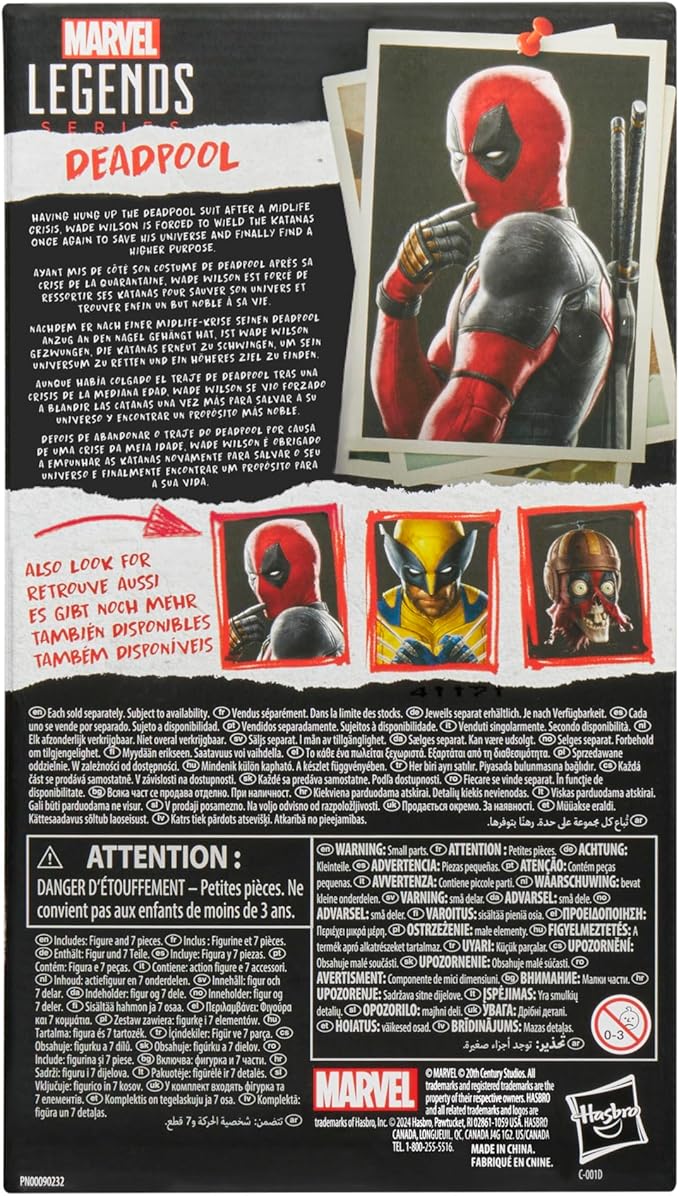 Marvel Legends Series Deadpool, Deadpool & Wolverine Collectible 6 Inch Action Figure for Adults Ages 14 and Up