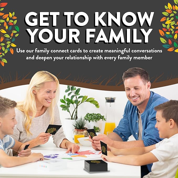 CreateFun 101 Family Tree Conversation Cards – Meaningful Questions for Grandma, Grandpa, Mom & Dad to Share Memories and Strengthen Family Bonds