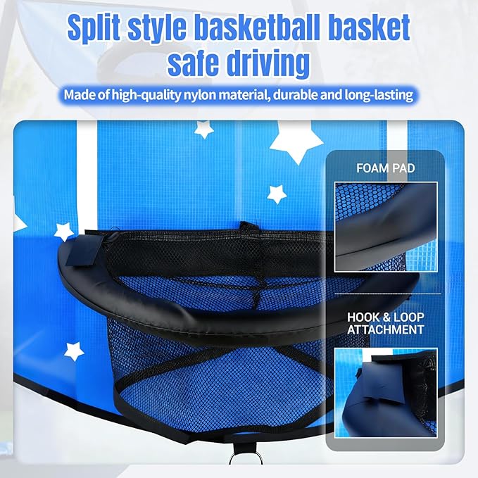 2PCS Large Trampoline Basketball Hoop Set 35.4"×19.7" with 4 Mini Balls and 1 Pump-Indoor & Outdoor Game-Easy to Install-Trampoline Accessories for Kids (Blue & Green)