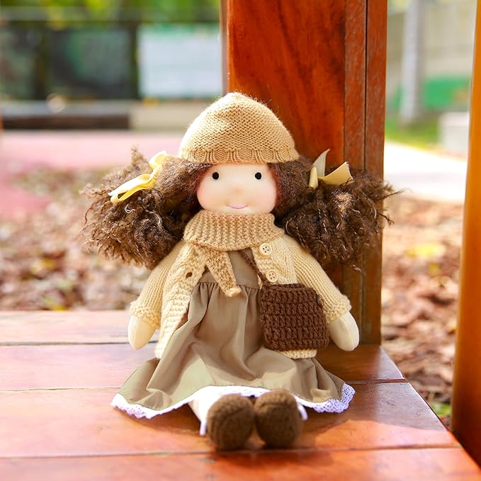 Waldorf Doll - Handmade Plush Collectors Doll for Kids Birthday Present, 12" Dotty