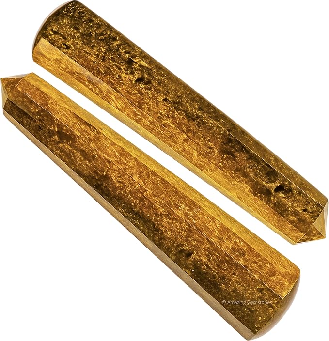 Amazing Gemstone Bronzite Crystal Wand Massage Stick - Pelvic Wand Gua Sha for Adults - Crystals and Healing Stones Massage Wands for Adults Gifts (Pointed)