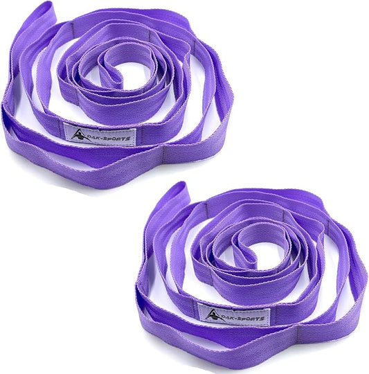 Stretching Strap Yoga Strap with Loops, Stretch Straps for Physical Therapy, Non-Elastic Exercise Strap for Pilates, Dance and Gymnastics with Workout Guide