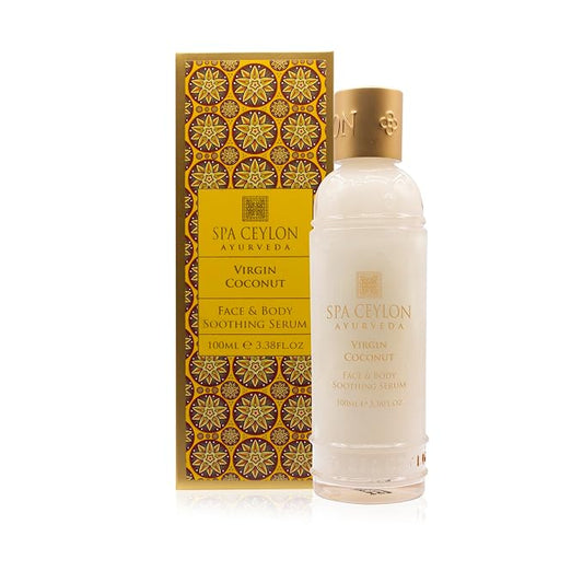 Spa Ceylon Virgin Coconut Face & Body Soothing Serum – 100% Natural Cold-Pressed Coconut Oil Serum for Face, Body, Scalp & Hair – Silicon-Free, Preservative-Free, Fragrance-Free – 100ml