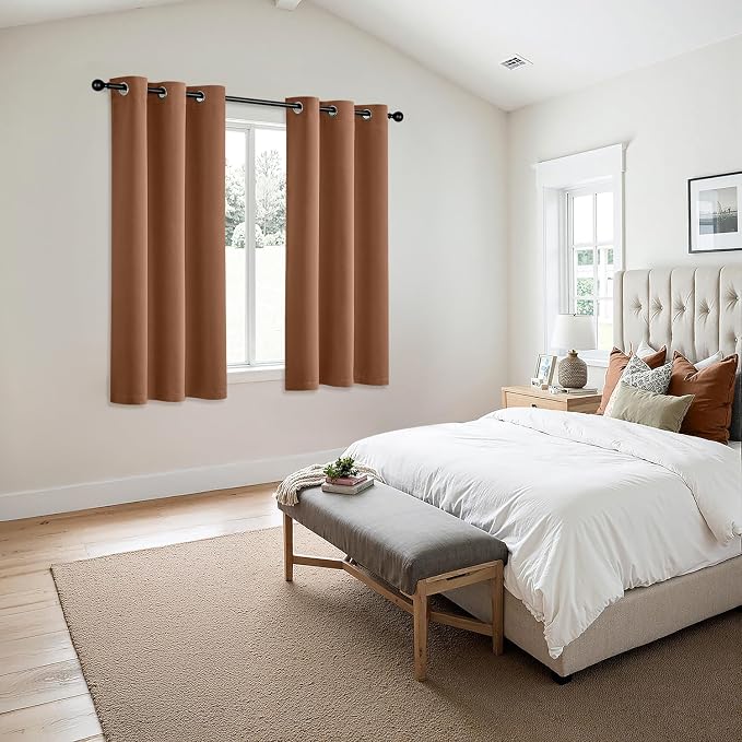 MIULEE Blackout Curtains for Bedroom 2 Panels 40 x 54 Inch Long Sun Baked | Thermal Insulated, Living Room Darkening Grommet Drapes, Noise Reducing, Light Blocking Window Treatments