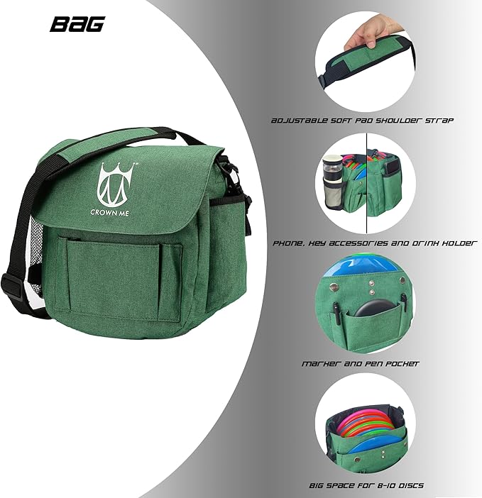 CROWN ME PDGA Aprroved Disc Golf Pro Set with Bag and 6 Discs