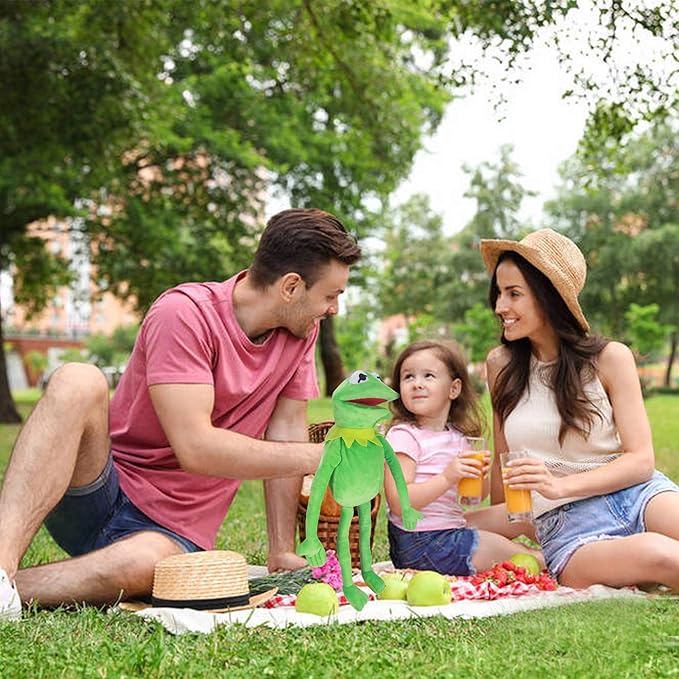 Kermit Frog Puppet, The Muppet Show, Soft Hand Frog Stuffed Plush Toy with Puppets Control Rod, Halloween Christmas Thanksgiving Gift Ideas for Boys and Girls- 24 Inches