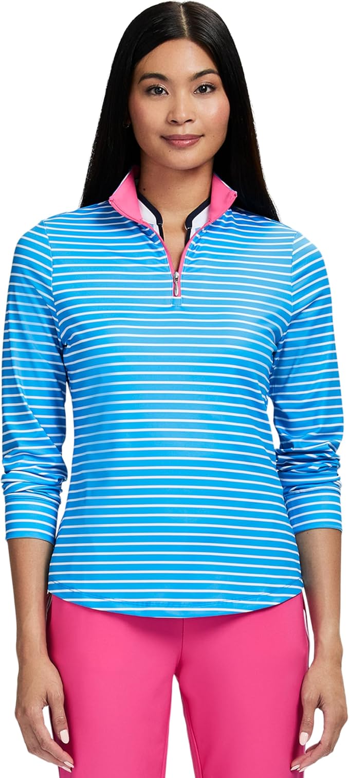 Izod Women's 1/4 Zip Pullover Performance Stretch Long Sleeve Golf Running
