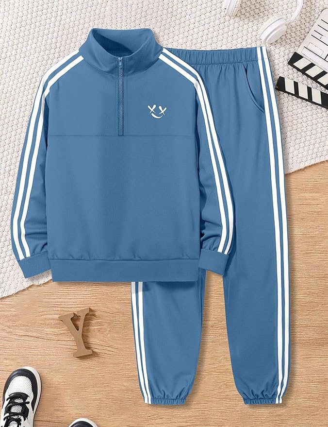 MIGU Boys Clothes for Boys Outfits Set Half-Zip Pullover Sweatshirt and Sweatpant 2pcs Boys Tracksuit