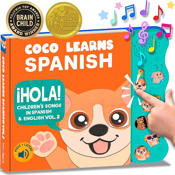 Bundle Deal, Spanish Toys for Toddlers 1-3, Spanish Baby Books, Bilingual Children’s Book, Baby Books 0-6 Months in Spanish, Libros En Español para Niños, Baby Musical Toys